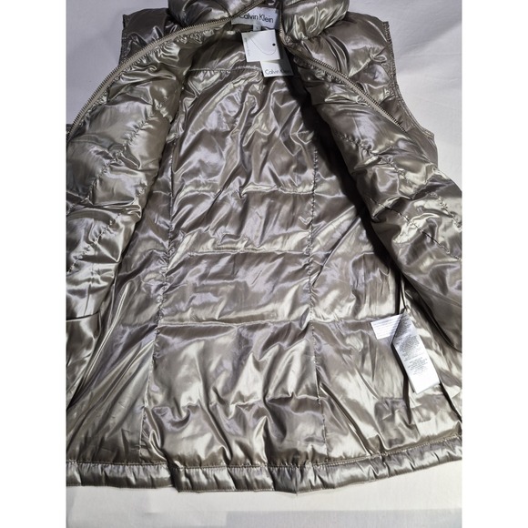 Calvin klein puffer vest Premium Down Women's Size Small Metallic Bronze NWT - Picture 12 of 12
